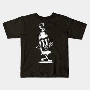 Retro Walking Glass Bottle Walking Illustration Kids T-Shirt